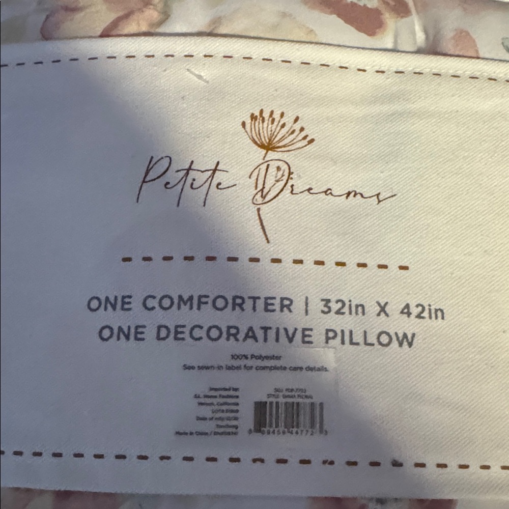 Floral Comforter Set - Cream and Pink - Picture 6 of 7